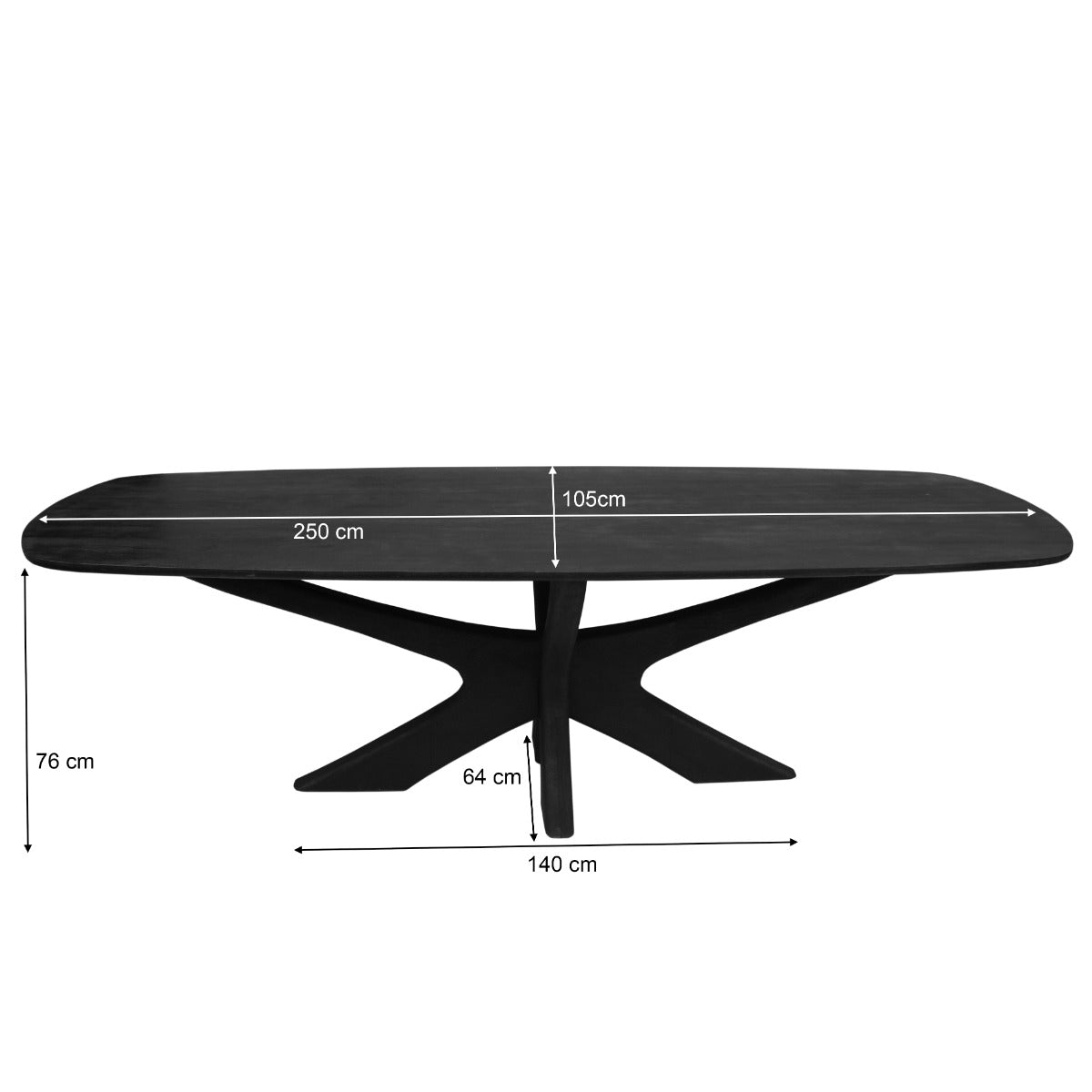 Eettafel Brix Montreaux | Zwart Mangohout