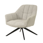 Fauteuil Tom beige stof, vooraanzicht op witte achtergrond