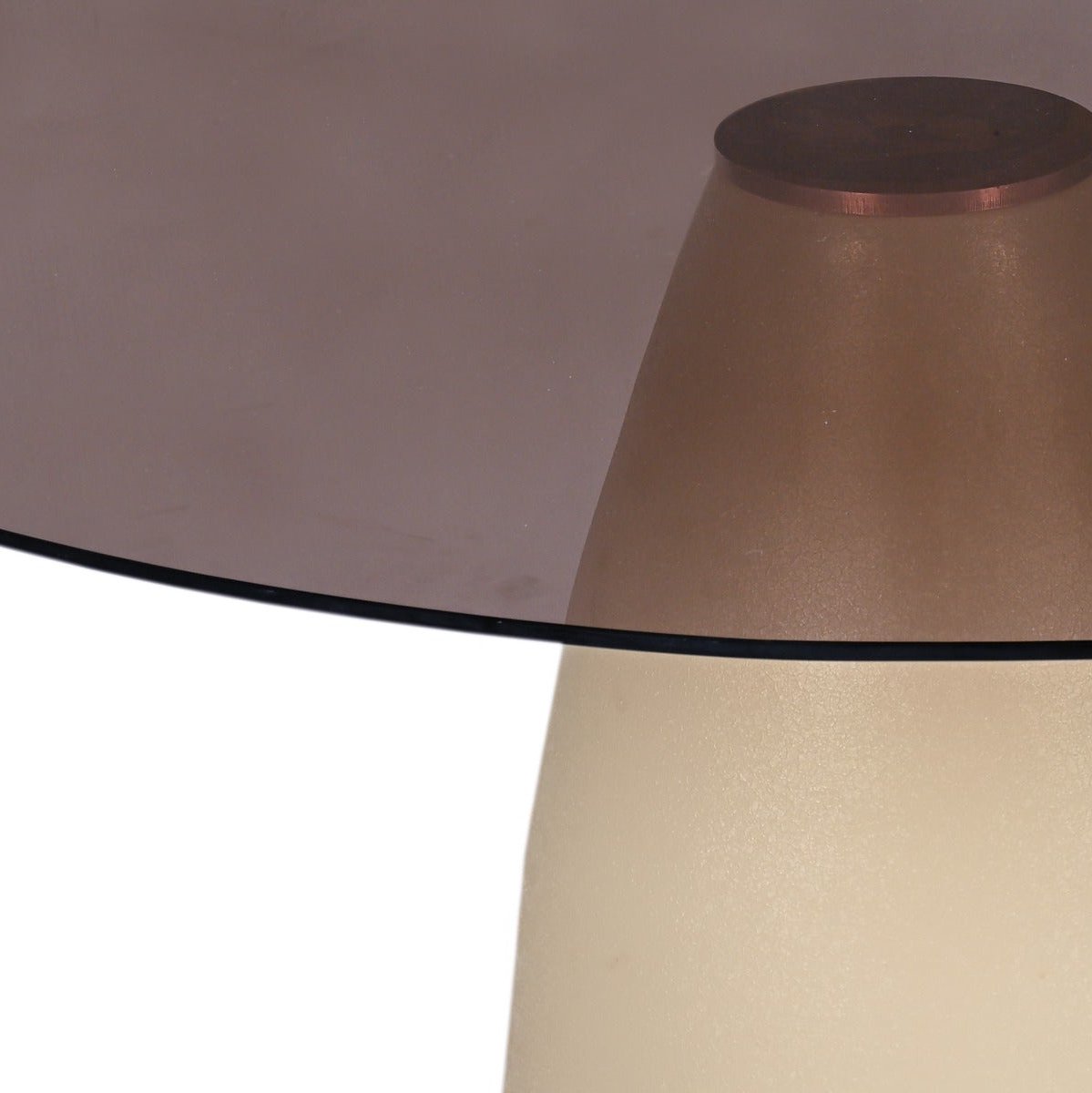 Eetkamertafel Mylon glas organische, detail van het materiaal