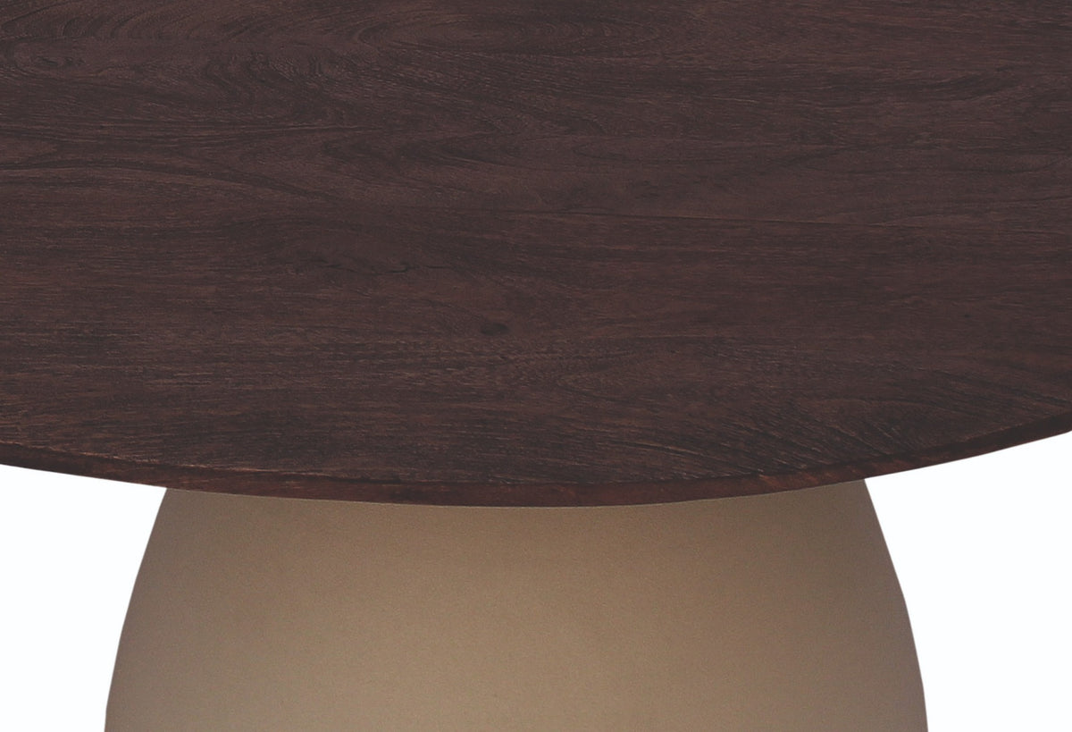Salontafel Marron bruin mangohout, detail van het materiaal