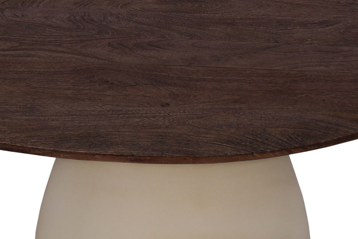 Salontafel Marron bruin mangohout, detail van het materiaal