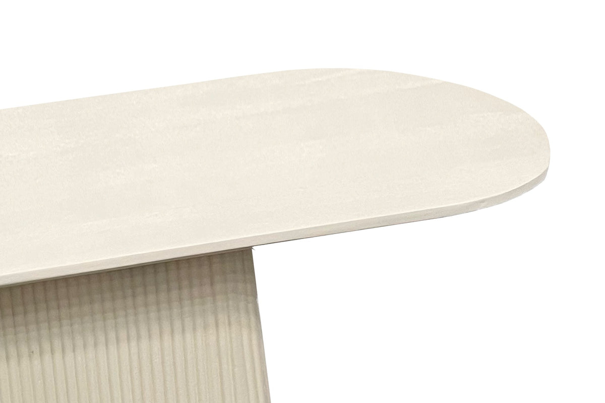 Sidetable Patrice wit mangohout, detail van het materiaal