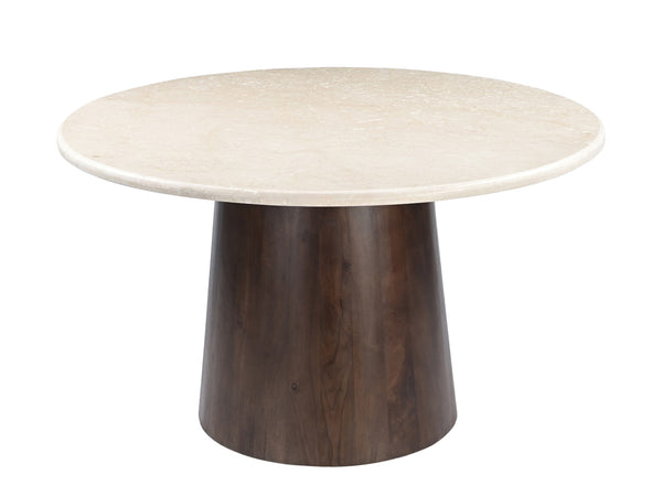 Eettafel Bottecino | Wit Mangohout — Vooraanzicht - witfoto