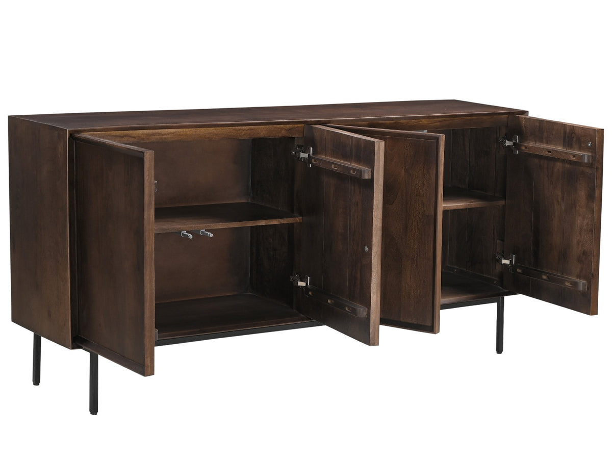 Dressoir Ravenstein bruin mangohout, detail van de functie