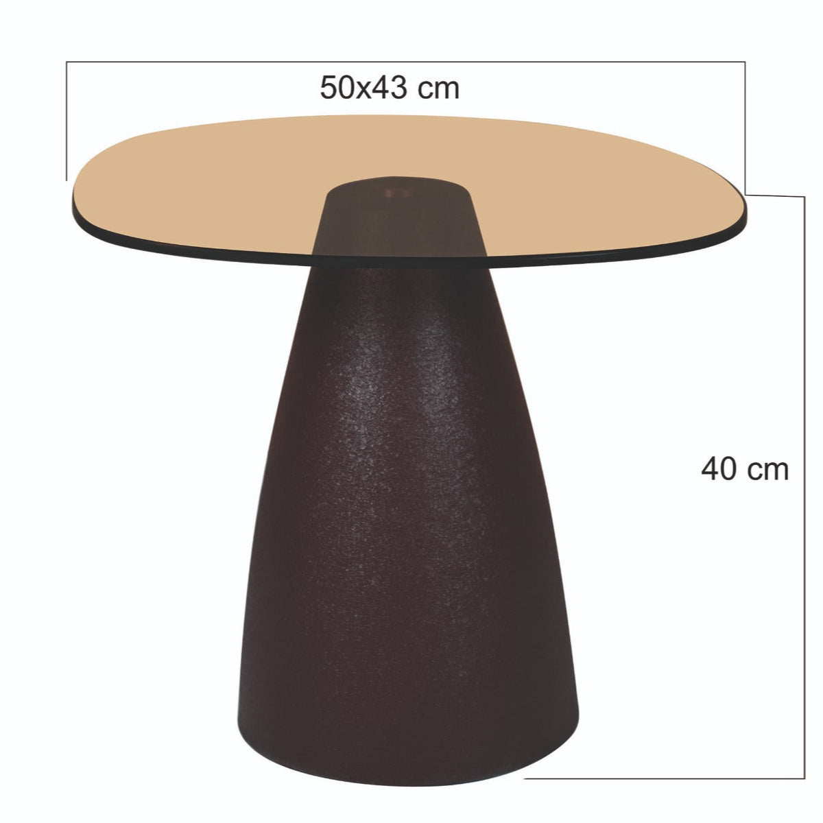 Bijzettafel Mylon | Bruin Glas