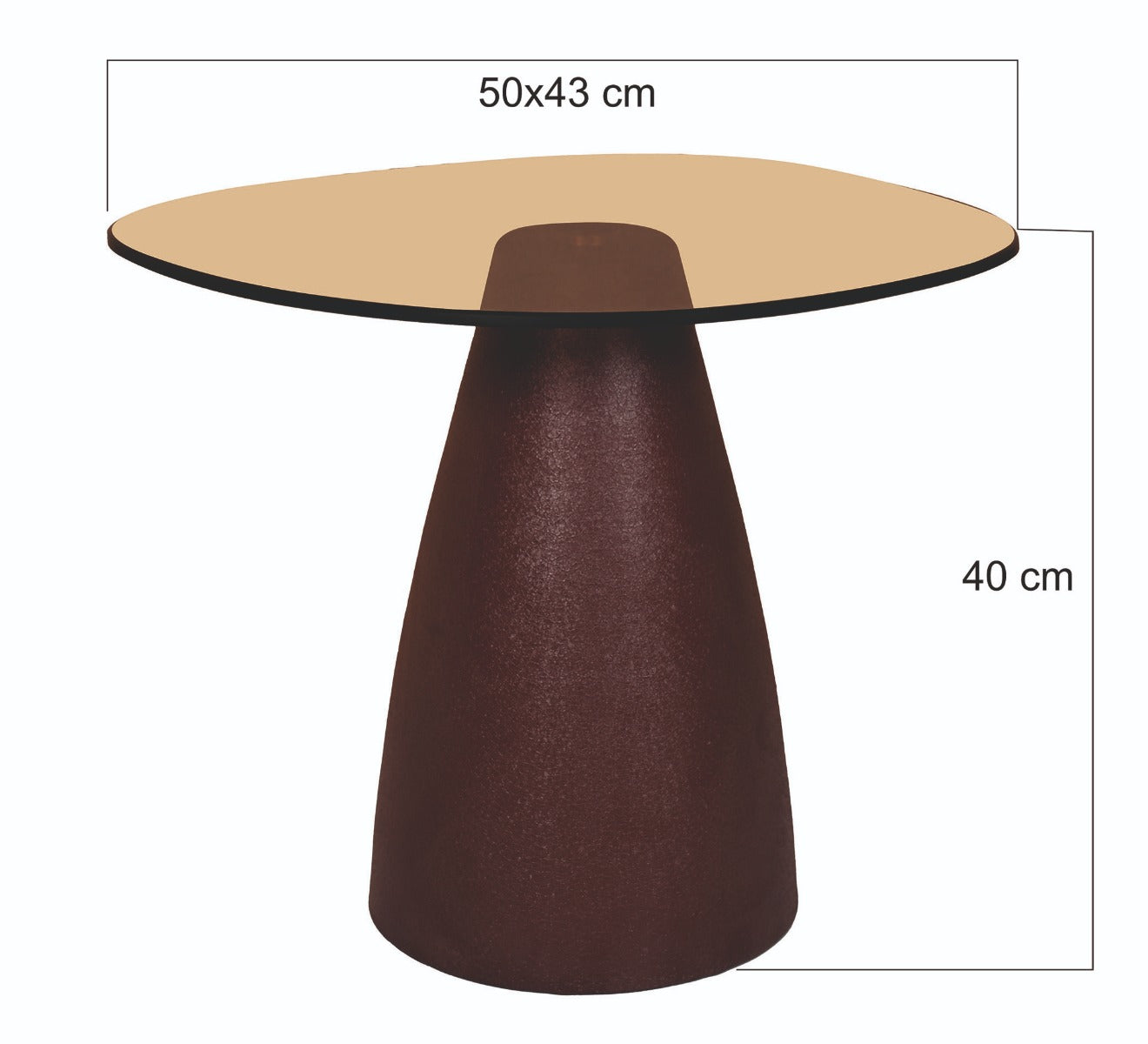 Bijzettafel Mylon | Bruin Glas