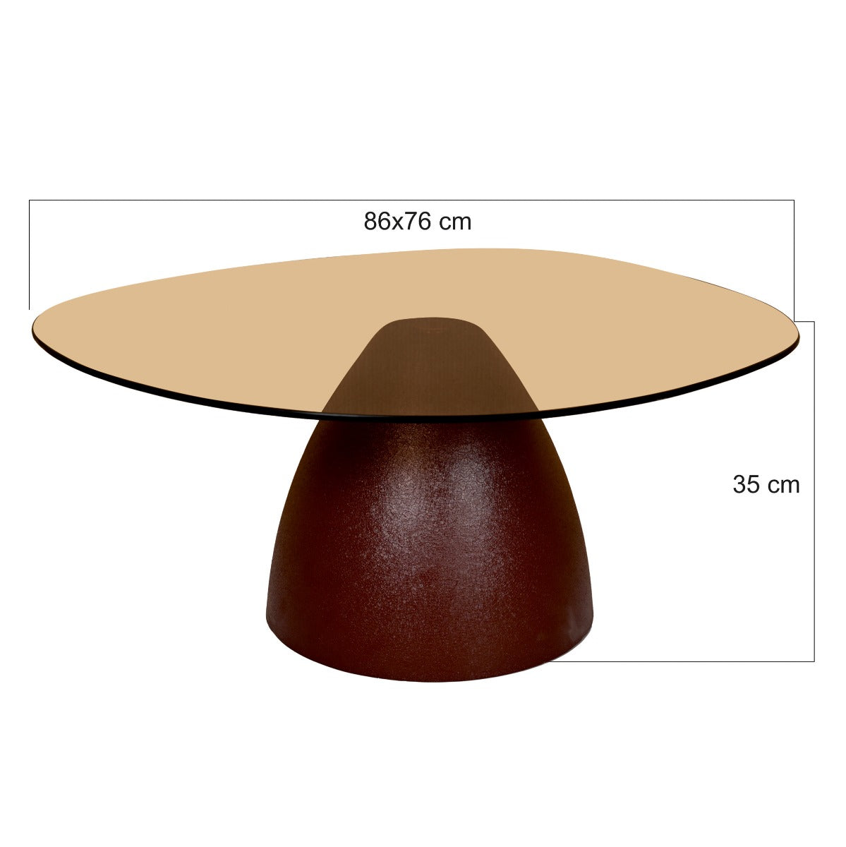 Salontafel Mylon | Bruin Glas