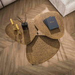 Salontafel Derby goud metallic, vooraanzicht in een interieur