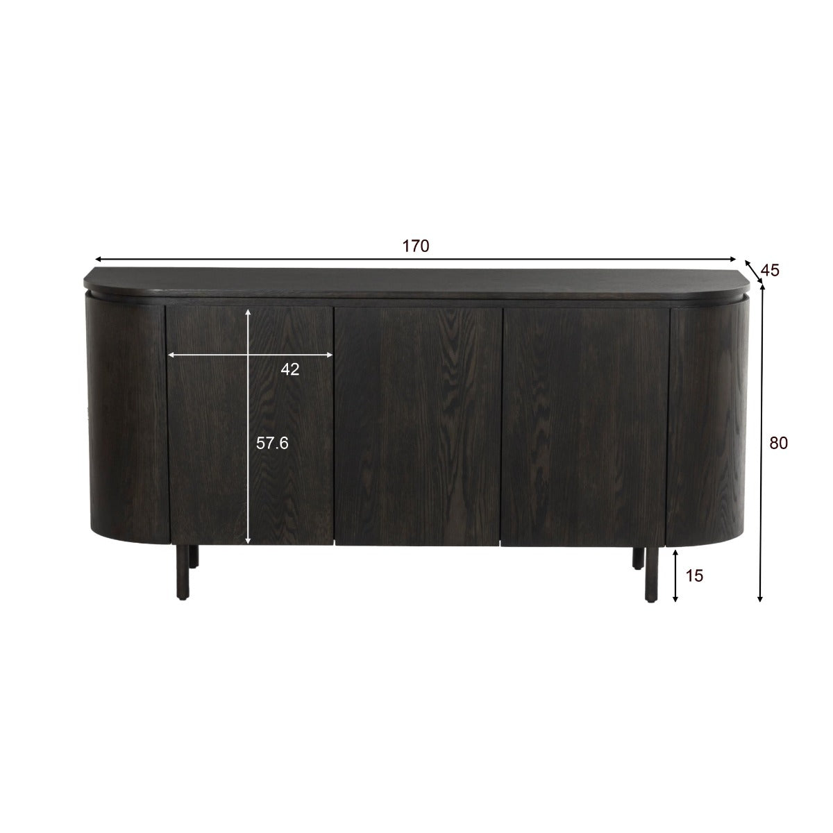 Dressoir Tobago | Bruin Eiken fineer
