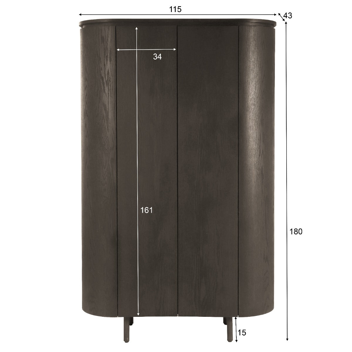 Opbergkast Tobago | Bruin Eiken fineer