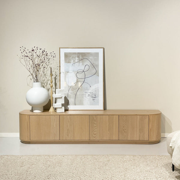 Tv-meubel Novero | Naturel Eiken fineer | Staand