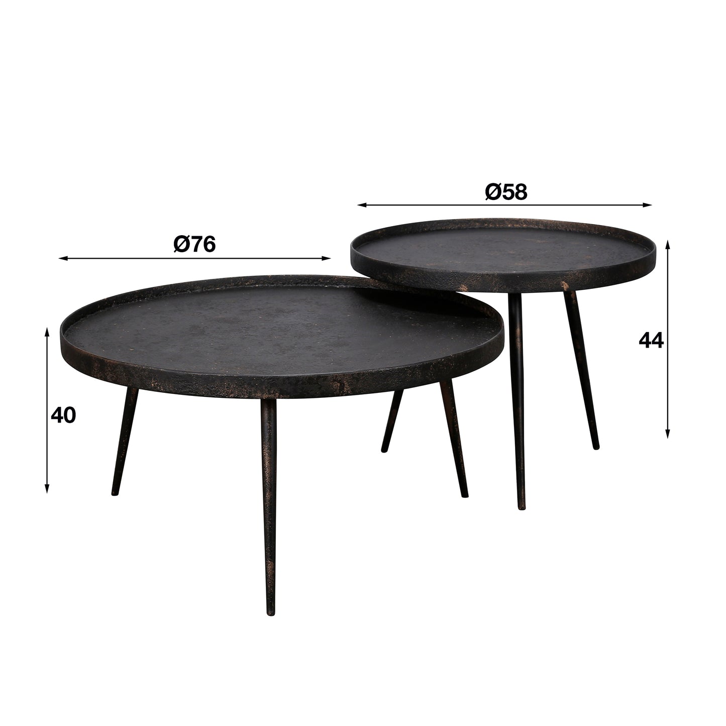 Salontafel set metallic | Zwart