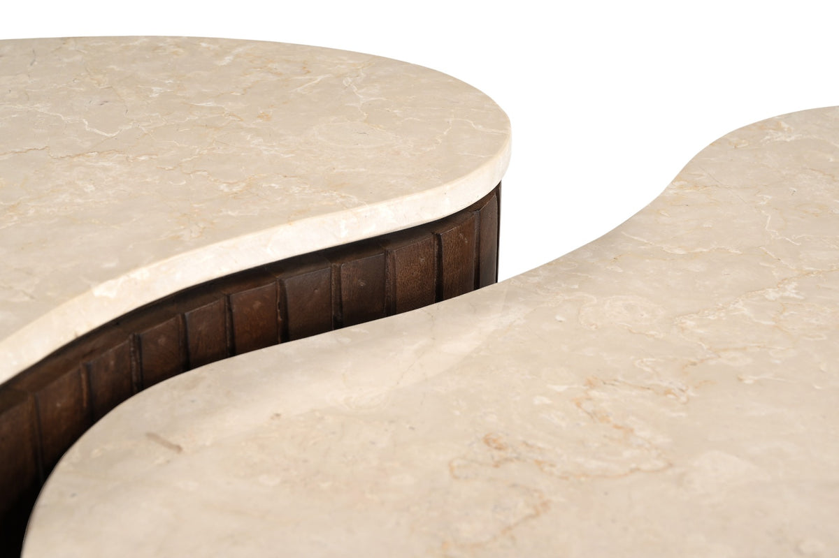 Salontafel Sorai bruine mangohout, detail van het materiaal