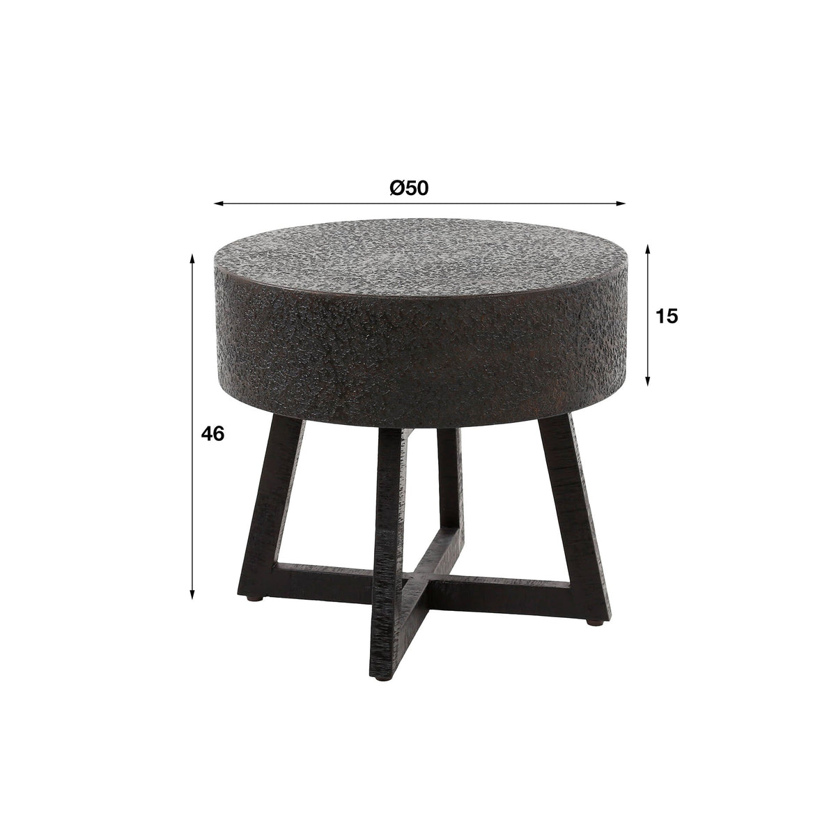 Salontafel Bulky Ferro | Ø50 | Zwart Metaal