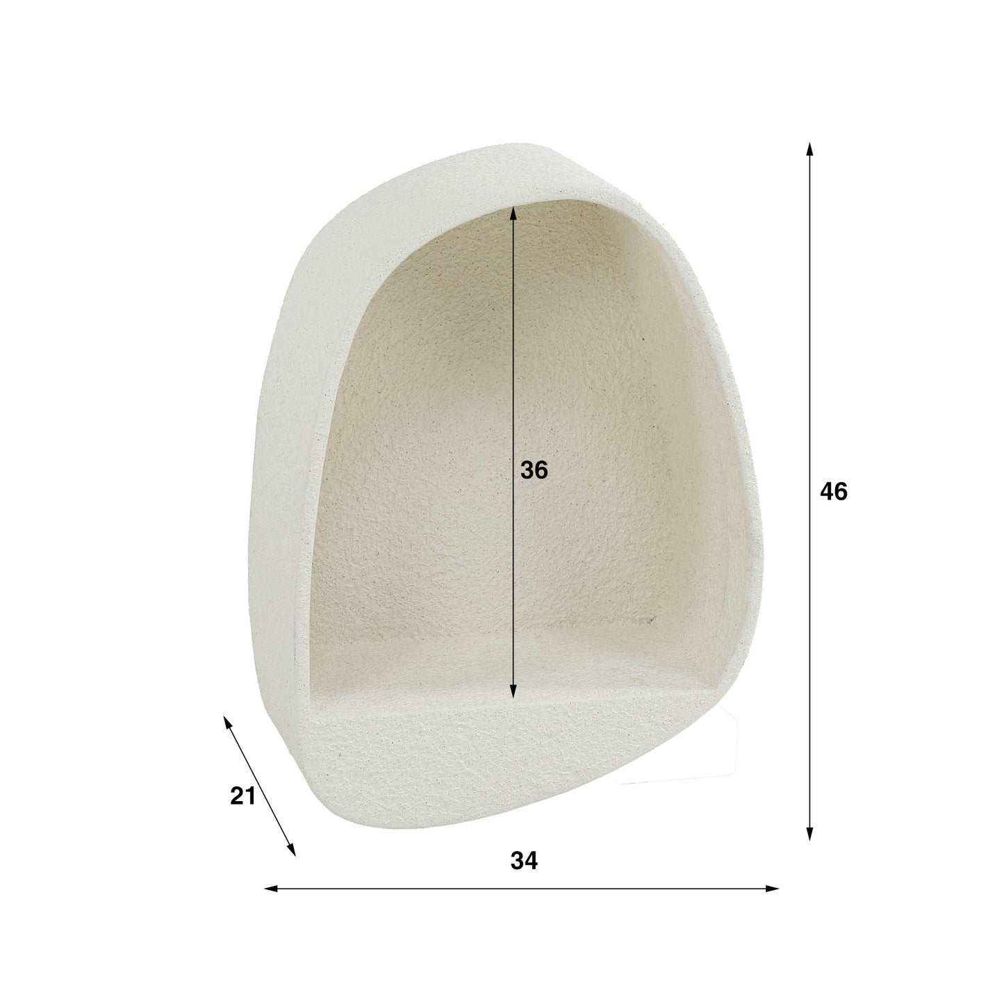 Wandschap Stone Druppel | 34 cm | Wit Marmer