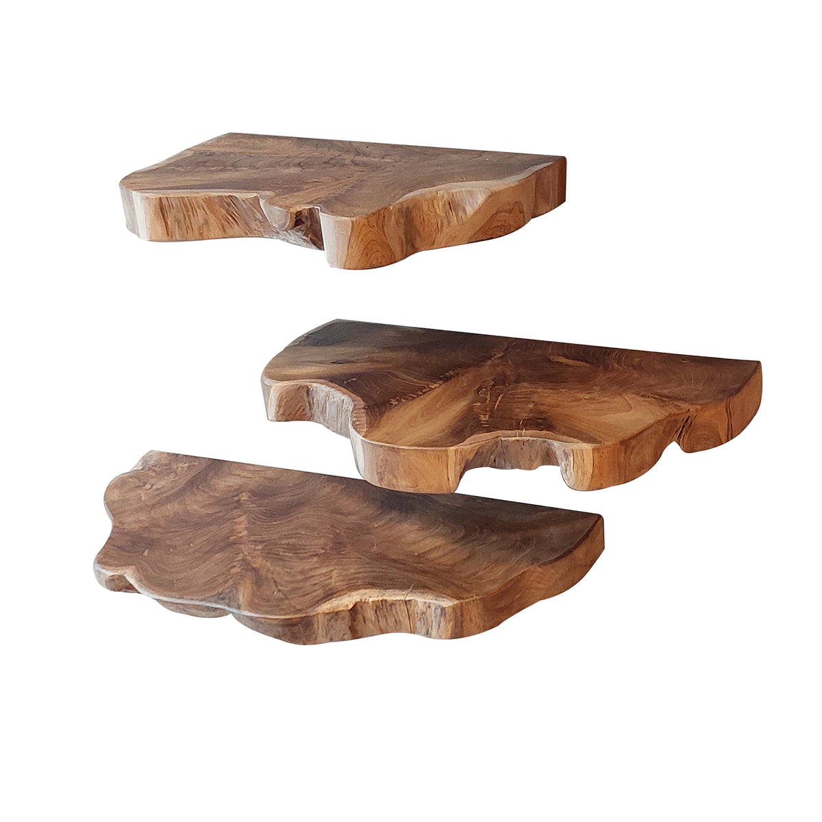 Wandschap Page | Set van 3 | Naturel Teakhout
