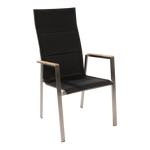 Stapelbare Tuinstoel Marmaris | Zwart Hoge Rug RVS