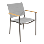 Stapelbare Tuinstoel Marmaris | Taupe Lage Rug RVS