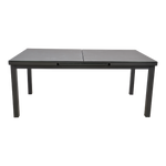 Tuintafel Baleno Negro uittrektafel grijs, vooraanzicht op witte achtergrond