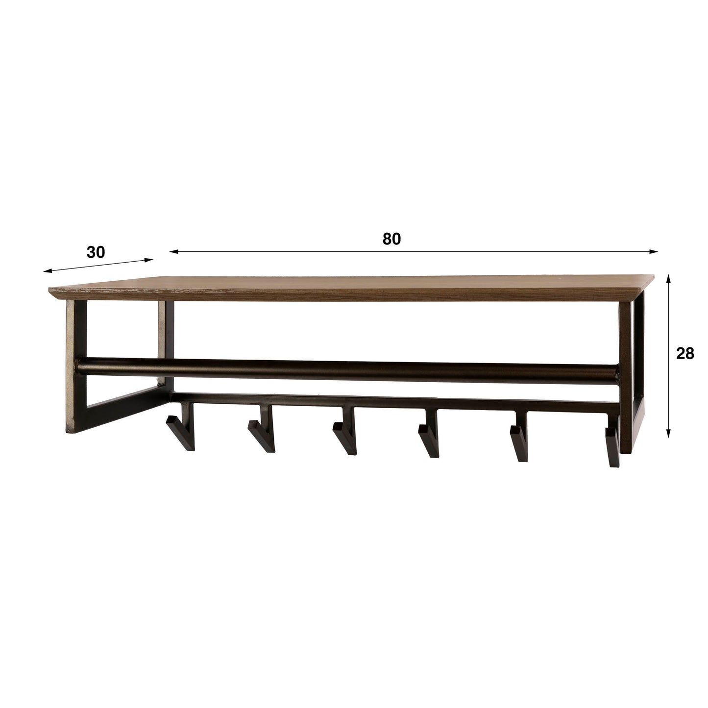 Kapstok Bruno | 6 Haken | Eikenhoutlook