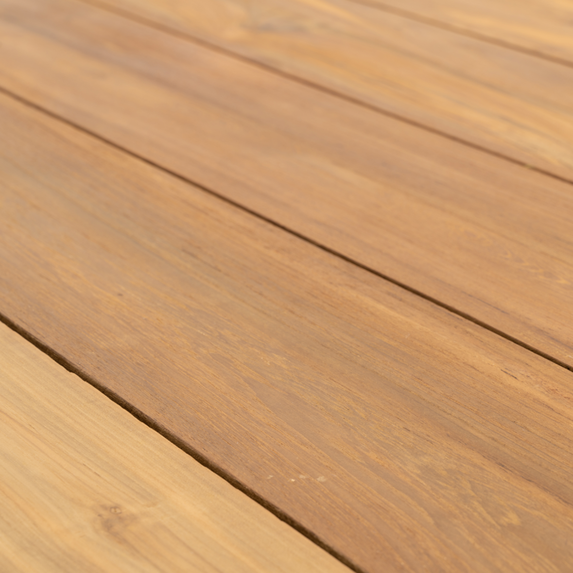 Tuintafel Taranto naturel teakhout, detail van het materiaal