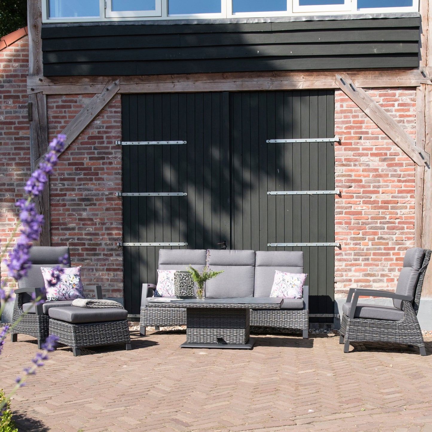 Loungebank Prato | Grijs Wicker