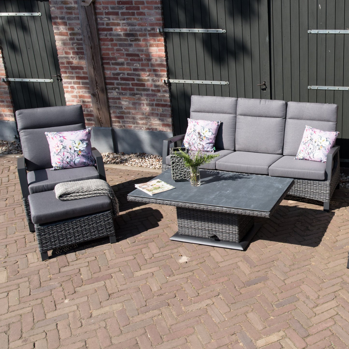 Loungestoel Prato | Grijs Wicker