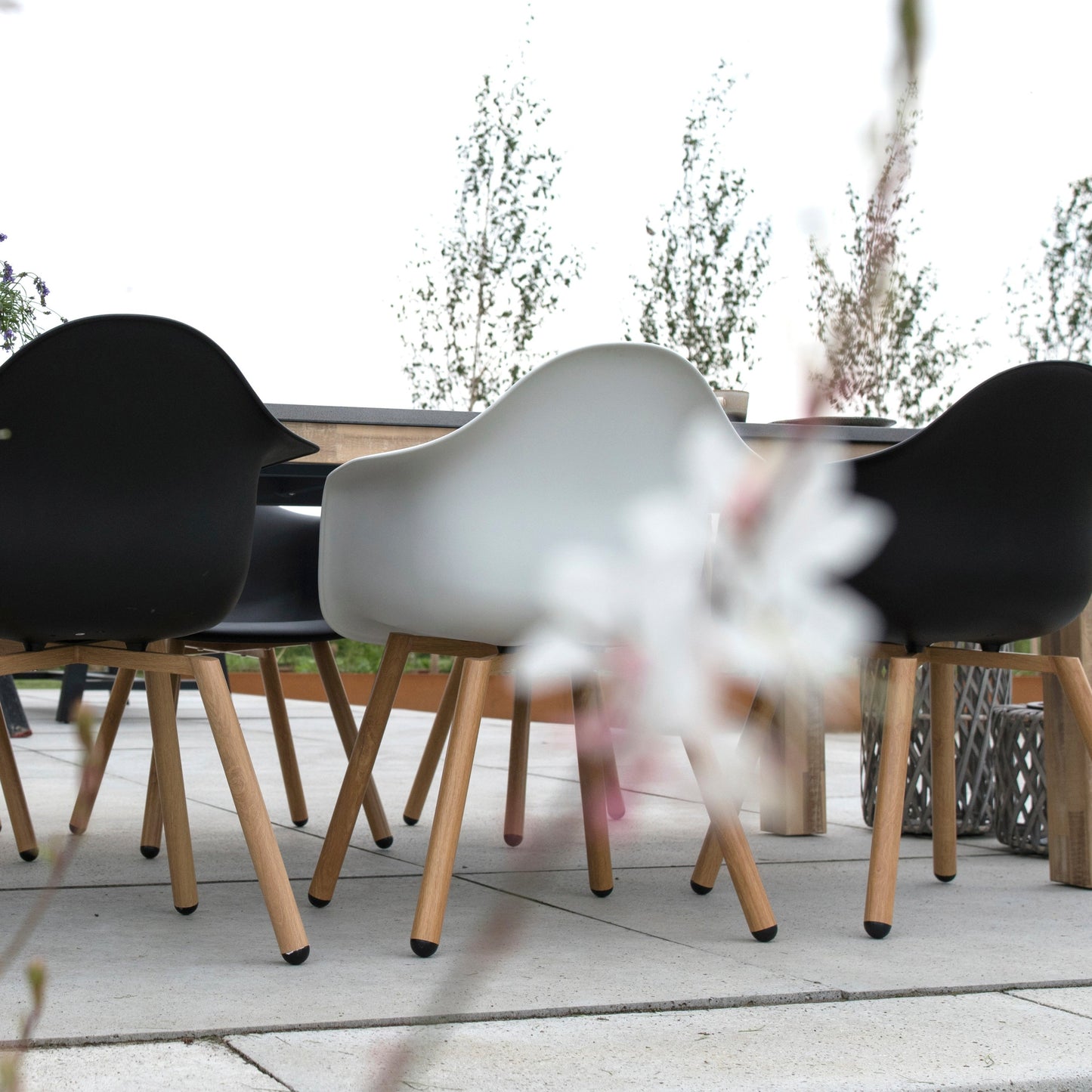 Tuinstoel Montreux | Houten poten | Wit