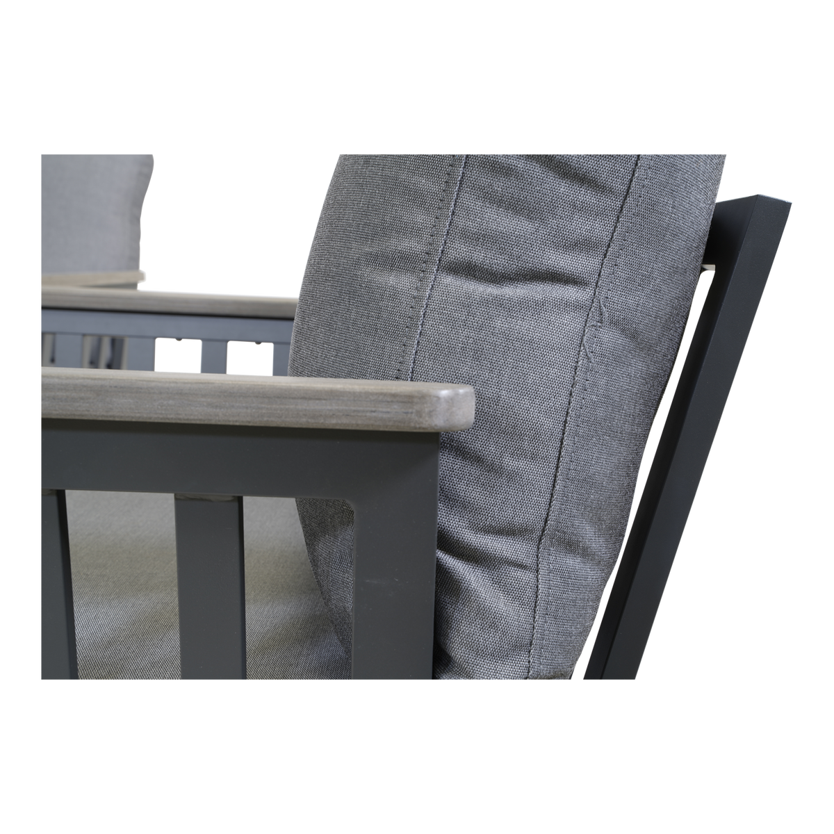Loungeset Amalfi grijs, detail van het materiaal