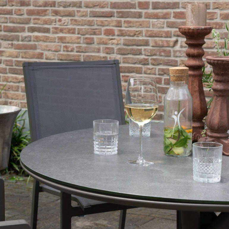 Stapelbare Tuinstoel Mojito grijs, detail van het materiaal