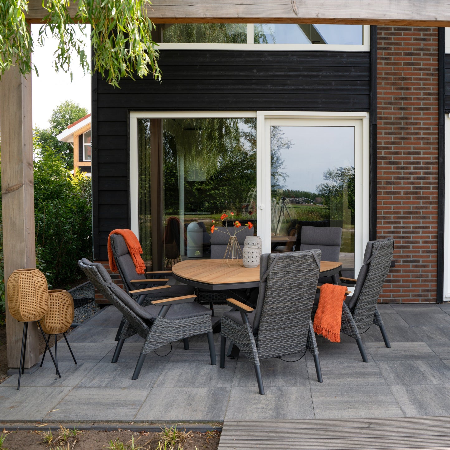 Tuinstoel Florence | Zwart Wicker