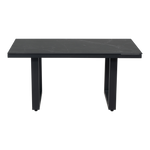 Tuintafel Monte Carlo Negro 140x80x67 cm zwart marmerlook, vooraanzicht op witte achtergrond