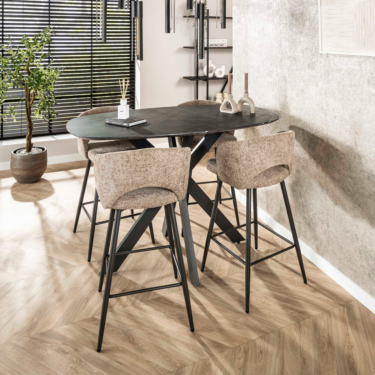 Barkruk Salon | Beige Stof