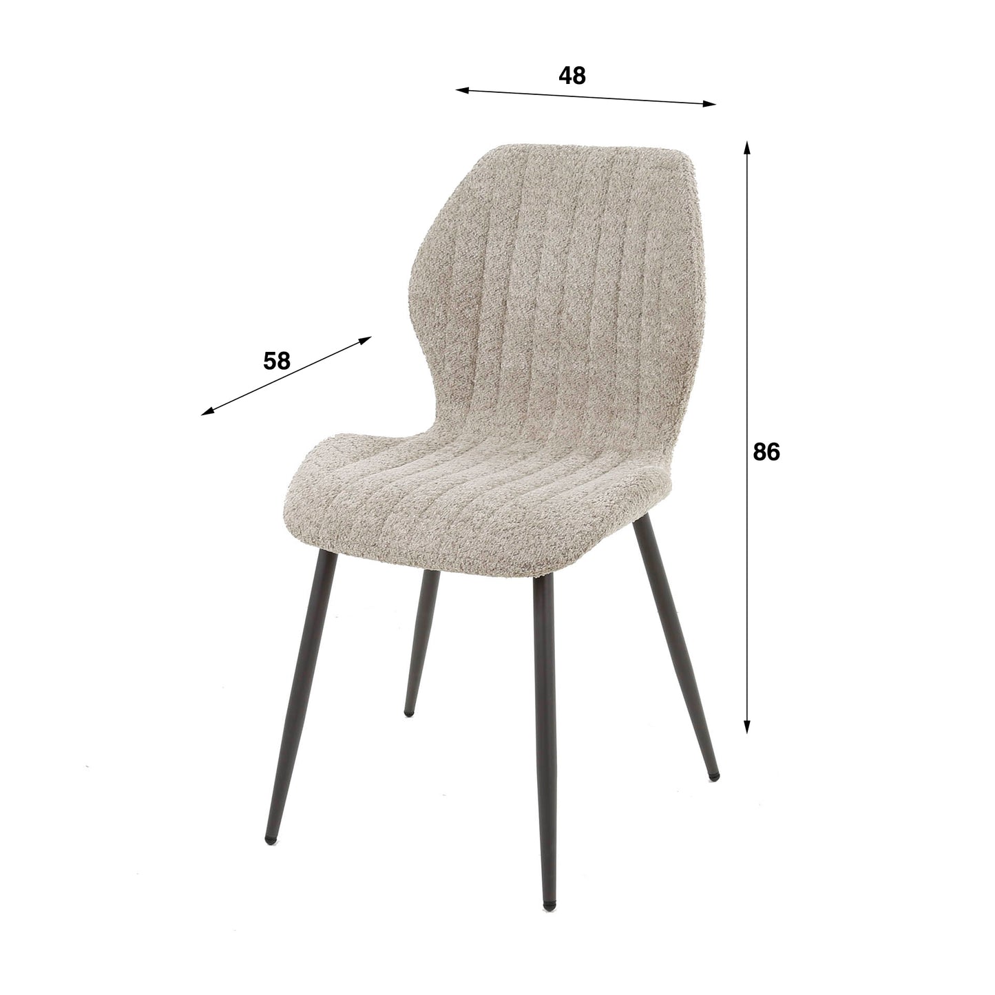 Eetkamerstoel Collin | Beige Bouclé