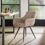 Eetkamerstoel Ragland | Draaibaar | Beige Bouclé
