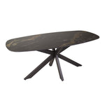 Eettafel Spider keramiek black, schuin vooraanzicht op witte achtergrond
