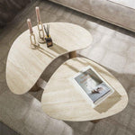 Salontafel Aurora wit keramiek, vooraanzicht in een interieur