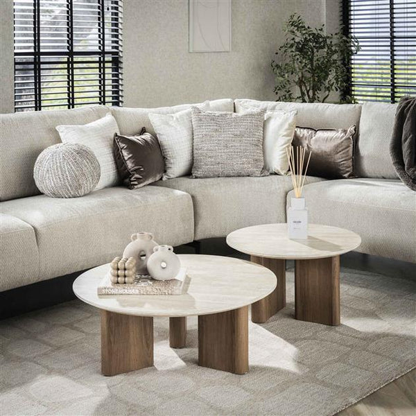Salontafel Asher | Set van 2 | Wit Keramiek