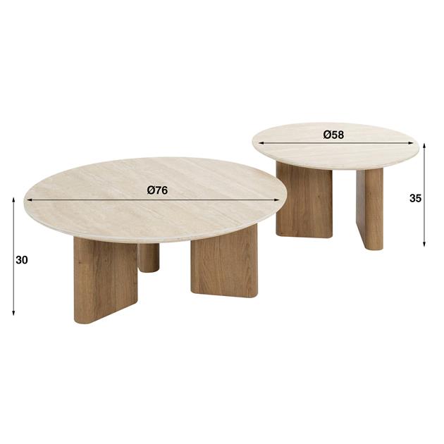 Salontafel Asher | Set van 2 | Wit Keramiek