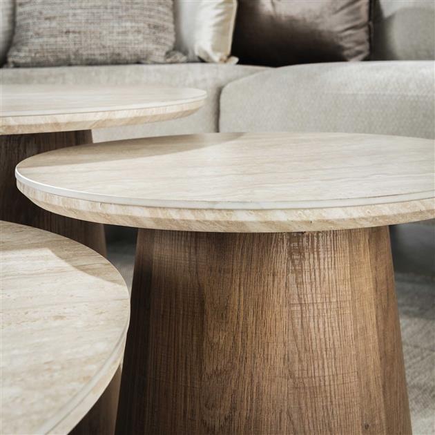 Salontafel Maverick beige keramiek, detail van het materiaal
