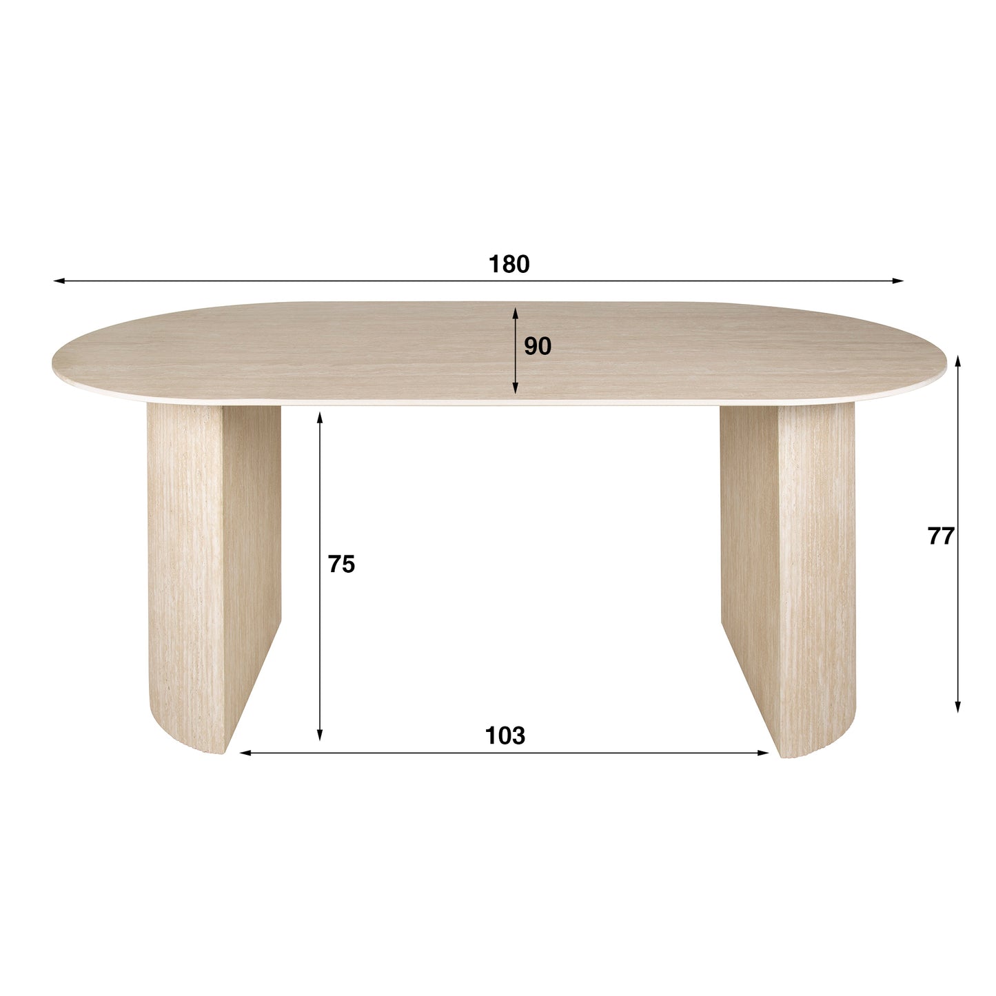Eettafel Romano Arch | Keramiek Travertin
