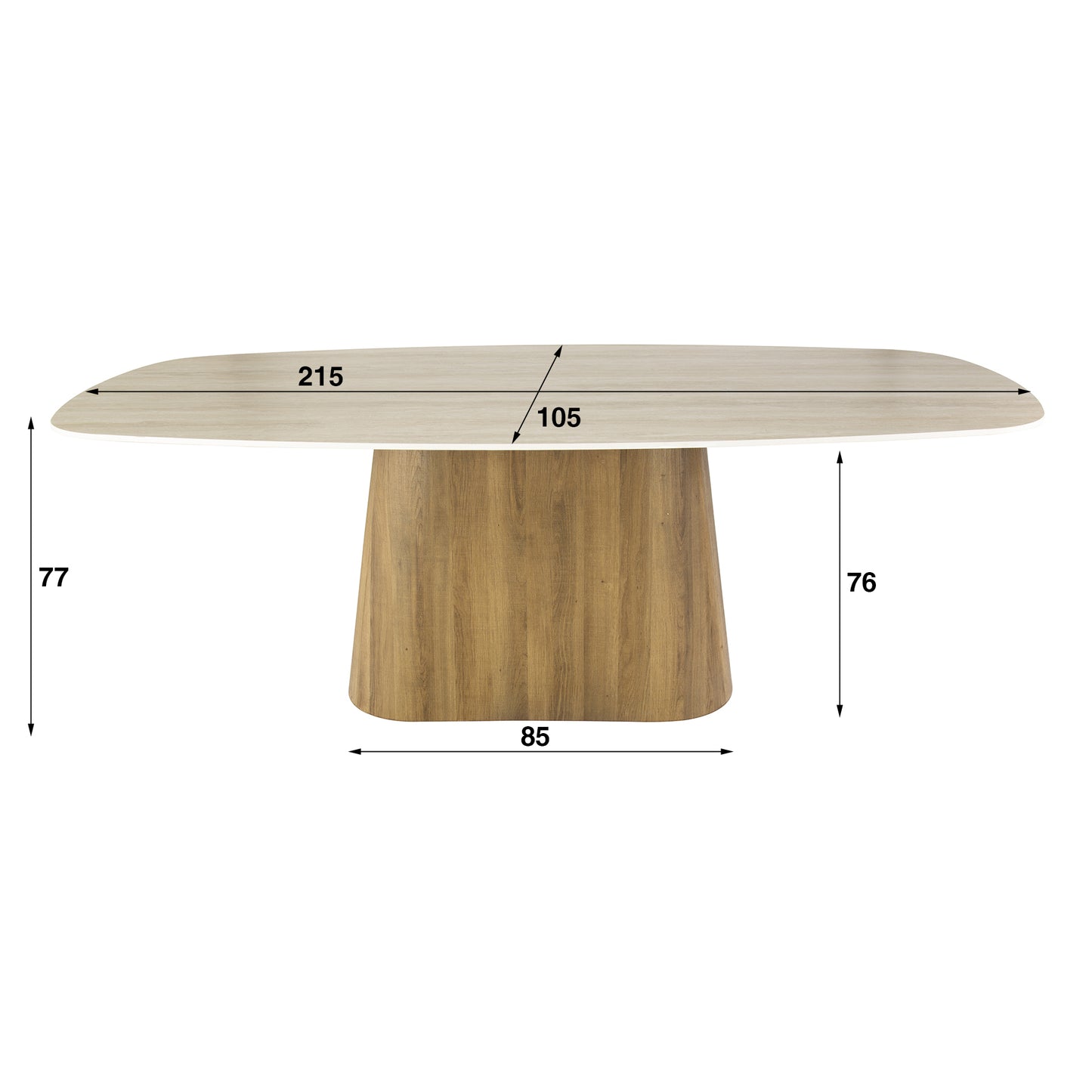 Eettafel Romano Centro | Deens Ovaal | Keramiek Travertin
