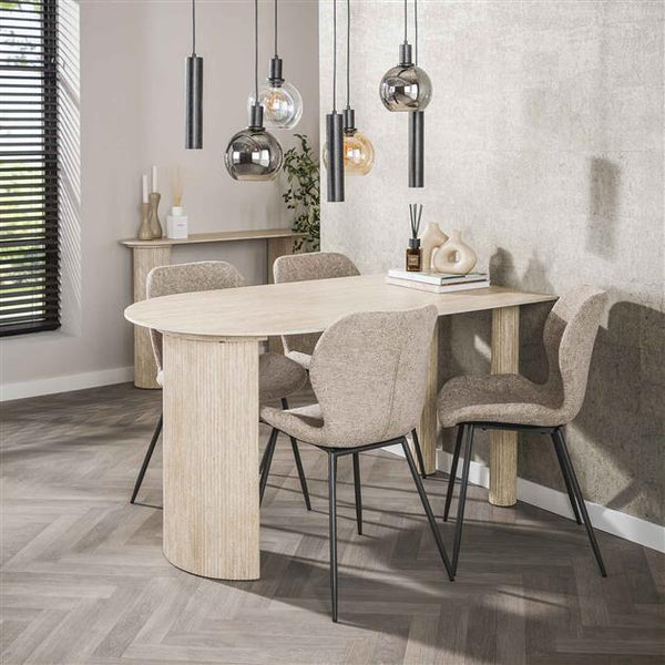 Eettafel Ardent Asymmetrisch | Keramiek beige