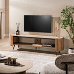 Tv-meubel Arcus | Eikenthoutlook | Travertinlook