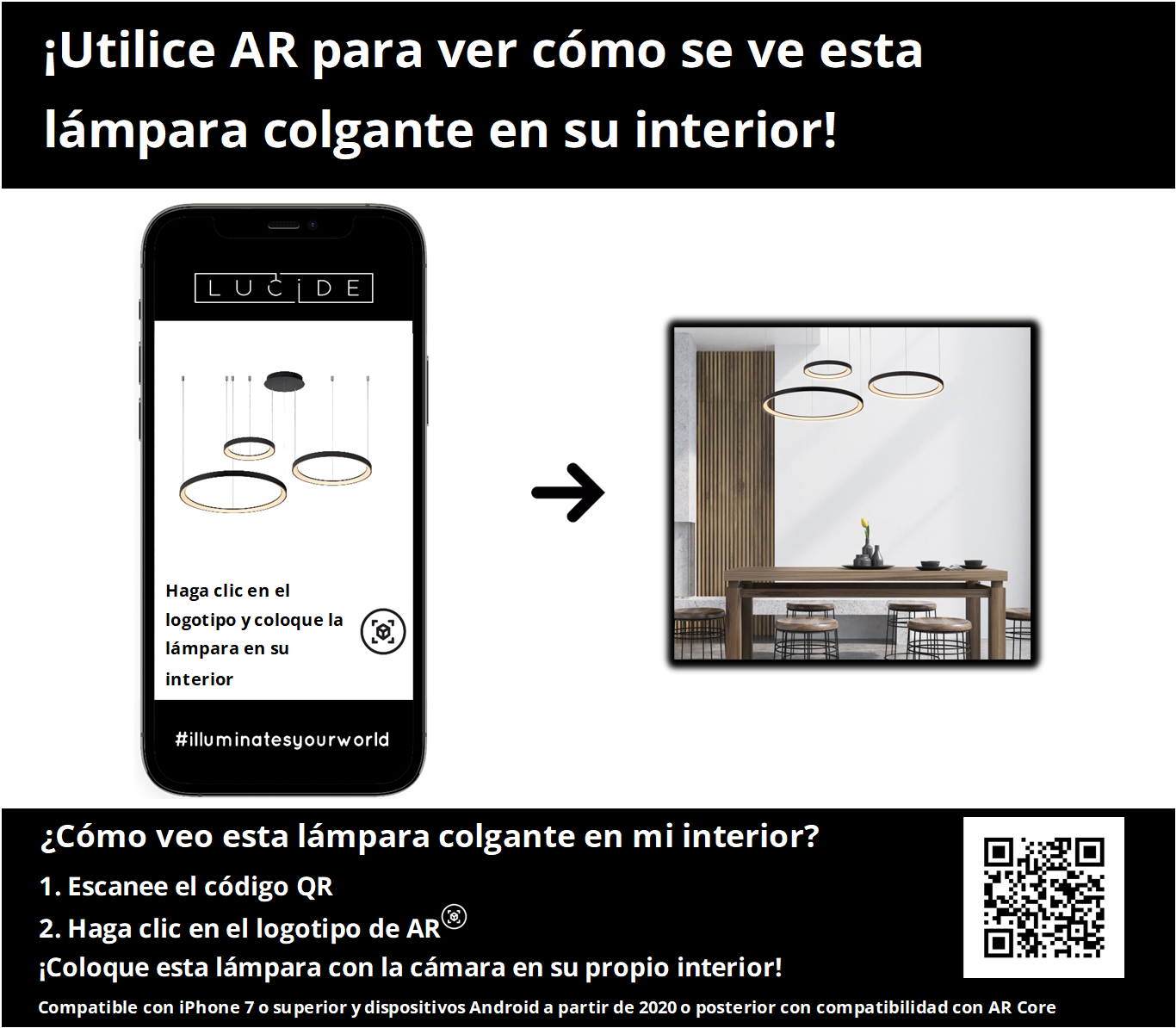 Hanglamp Vidal | 3 Lampen | Ø 78 cm | Zwart