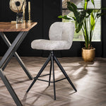 Barstoel Read | Zilver Bouclé