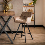 Barstoel Raster | Champagne Velvet