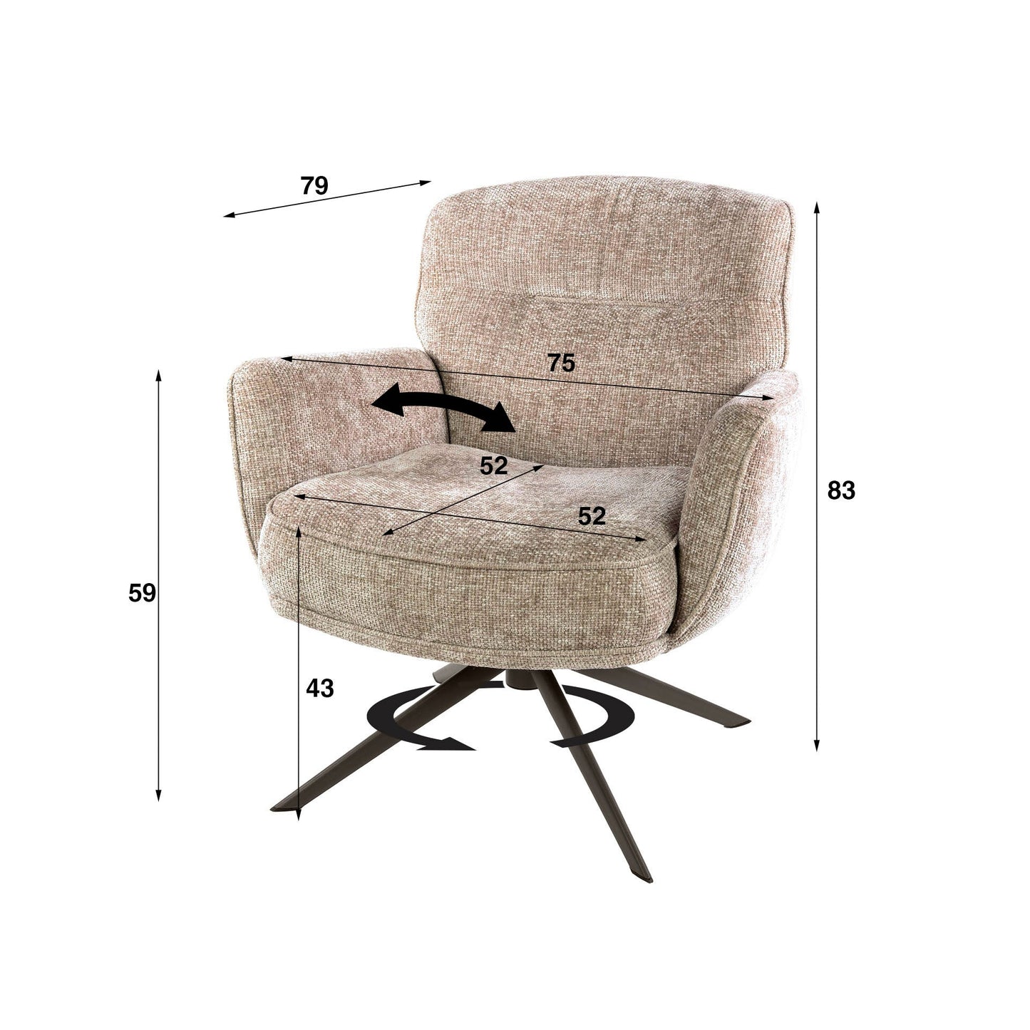 Fauteuil Forza | Onderstel Brons