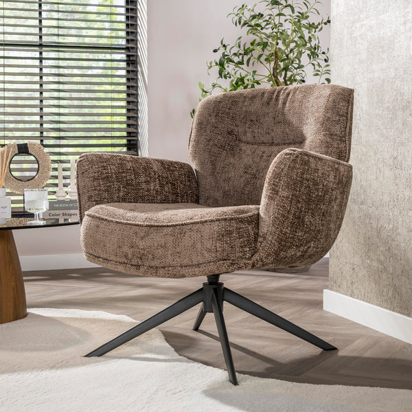 Fauteuil Forza | Bruin | Onderstel Zwart