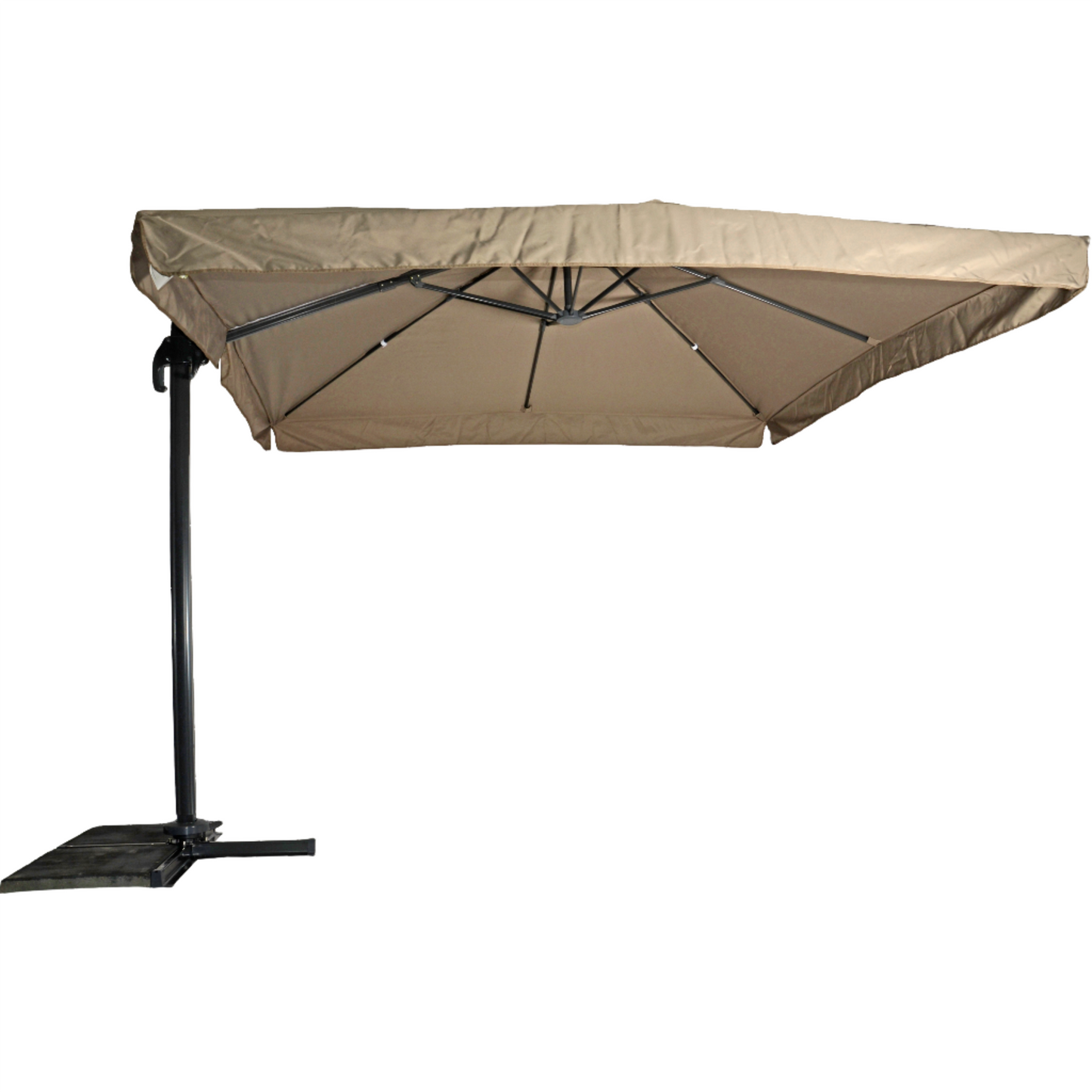 Zweefparasol Virgo | Taupe | Met Volant | 3 x 3 Meter | Vierkant